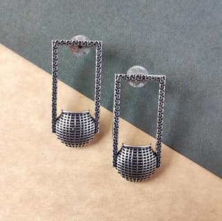Latest Oxidized Silver Matka(pot) Designer Earring For Women And Girls(Female)