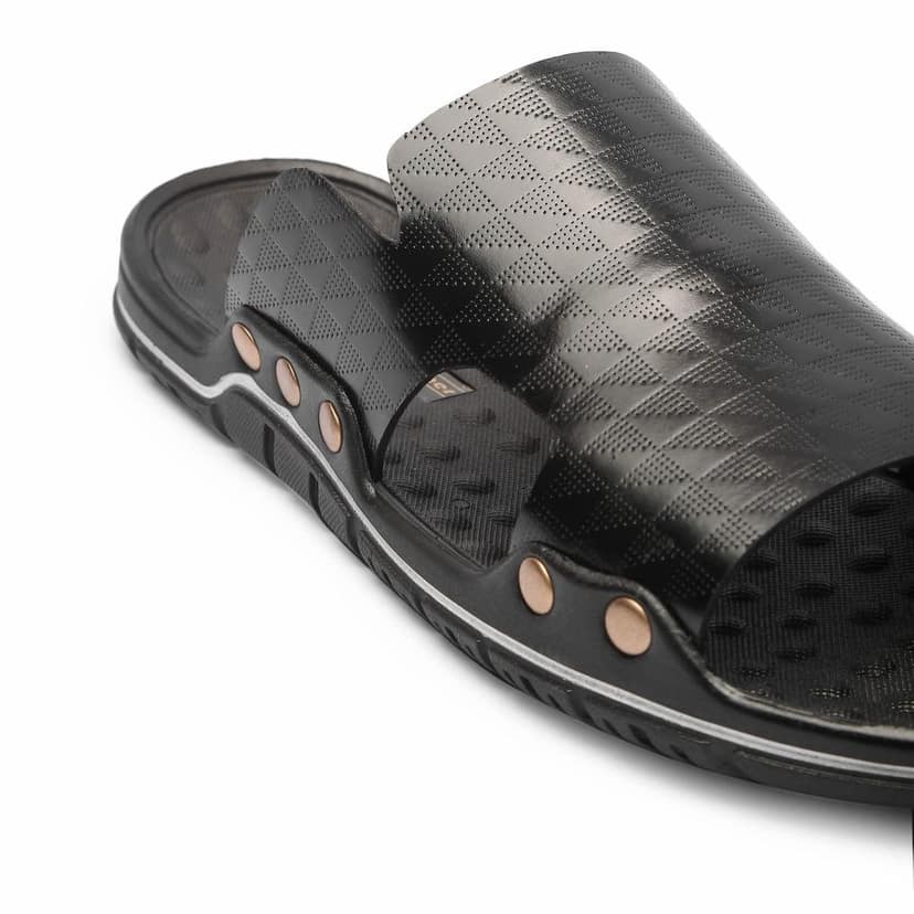 FEATHER LEATHER Stylish Men's Comfortable & Lightweight Sandals & Slippers | Genuine Leather Casual Slipper/Flip-Flop for Men | Indoor/Outdoor/Chappal view 2