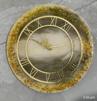 VKR Trading Handmade Luxury Resin Wall Clock Yellow Round 6 Inch with Roman Letters