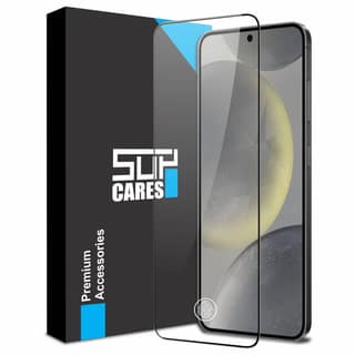 SupCares Tempered Glass for Samsung Galaxy S24 and Galaxy S24 Snapdragon Edition (6.2 Inch) With Installation Kit | 9H Edge to Edge Screen Protector | Black SupCares Tempered Glass for Samsung Galaxy S24 and Galaxy S24 Snapdragon Edition (6.2 Inch) With