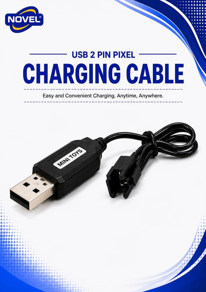 NOVEL 3.7V 18650 LITHIUM ION SM PIN BATTERY WITH CHARGING CABLE- 3000mAh view 2