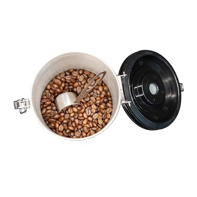 The Bean Co Roasters Stainless Steel Coffee Canister | 1.75 Litre Capacity | With Stainless Steel Scoop (Black) view 2
