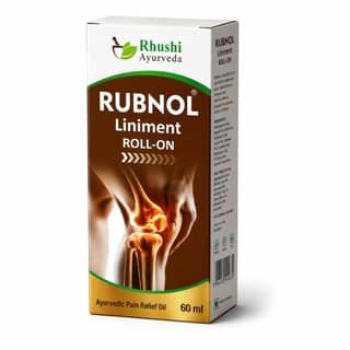 Rhushi Ayurved Rubnol Ayurvedic Pain Relief Roll On for Muscle Pain, Backache, Arthritis, Sprains and Muscle Stiffness - 60ml