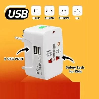 USB Travel Adapter | High Speed Wall Charger Universal Travel adapter International All in One Worldwide Travel Multi Plug Adapter view 2