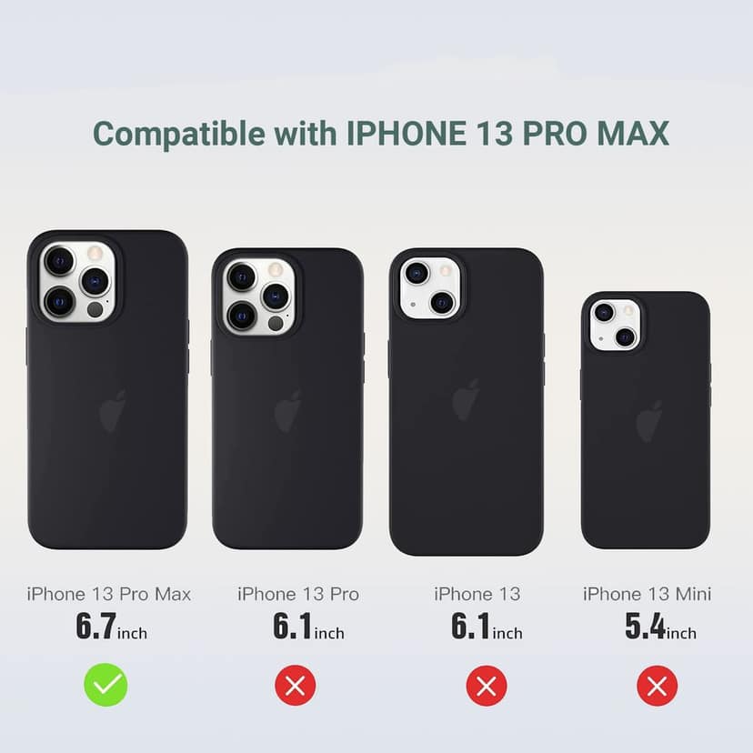 LIRAMARK Liquid Silicone Soft Back Cover Case for Apple iPhone 13 Pro Max (6.7 Inch) view 2