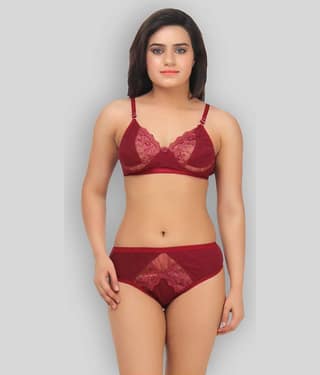 TCG Maroon Lace Bra & Panty Set