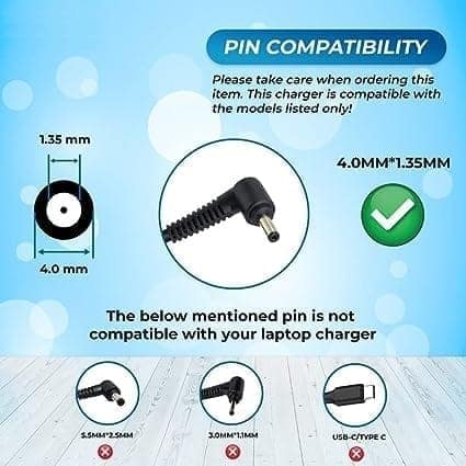 Laptop Adapter 65W 19V/3.42A For Asus VivoBook (Flip) S Series , Pin Size (4.0mm * 1.35mm) – Compatible view 2