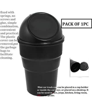Mini Car Trash Bin Can Holder Dustbin (Plastic, Manual-Lift)