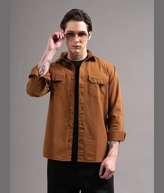 Paul Street 100% Cotton Regular Fit Solids Full Sleeves Men's Casual Shirt - Black ( Pack of 1 )