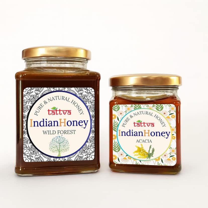 IndianHoney Wild Forest Honey & Rajasthan Acacia Honey Combo Pack (500gm & 230gm) Wild Forest & Rajasthan Acacia