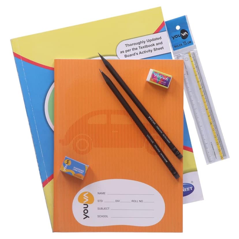 Navneet Youva Happiness Combo Kumarbharti Study Kit 1 (1 Digest + 1 Notebook + 2 Pencils + 1 Sharpener + 1 Eraser + 1 Scale), Multi Colour view 2
