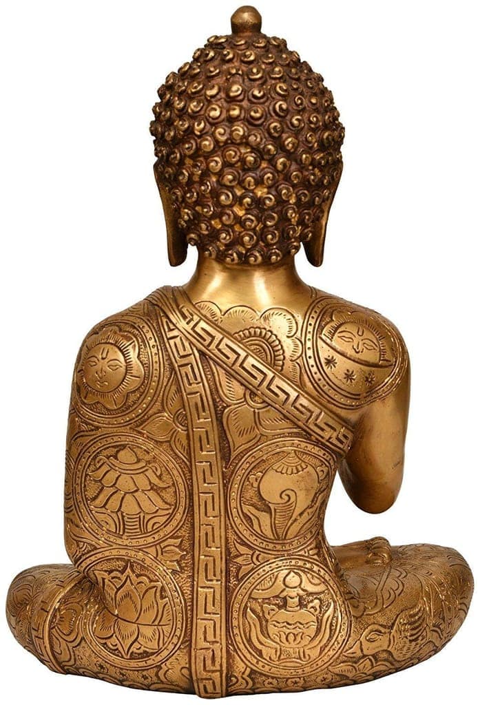 ARTVARKO Brass Blessing Buddha Life Sign Shakyamuni Statue Height 12 Inches Copper Bronze Color view 2