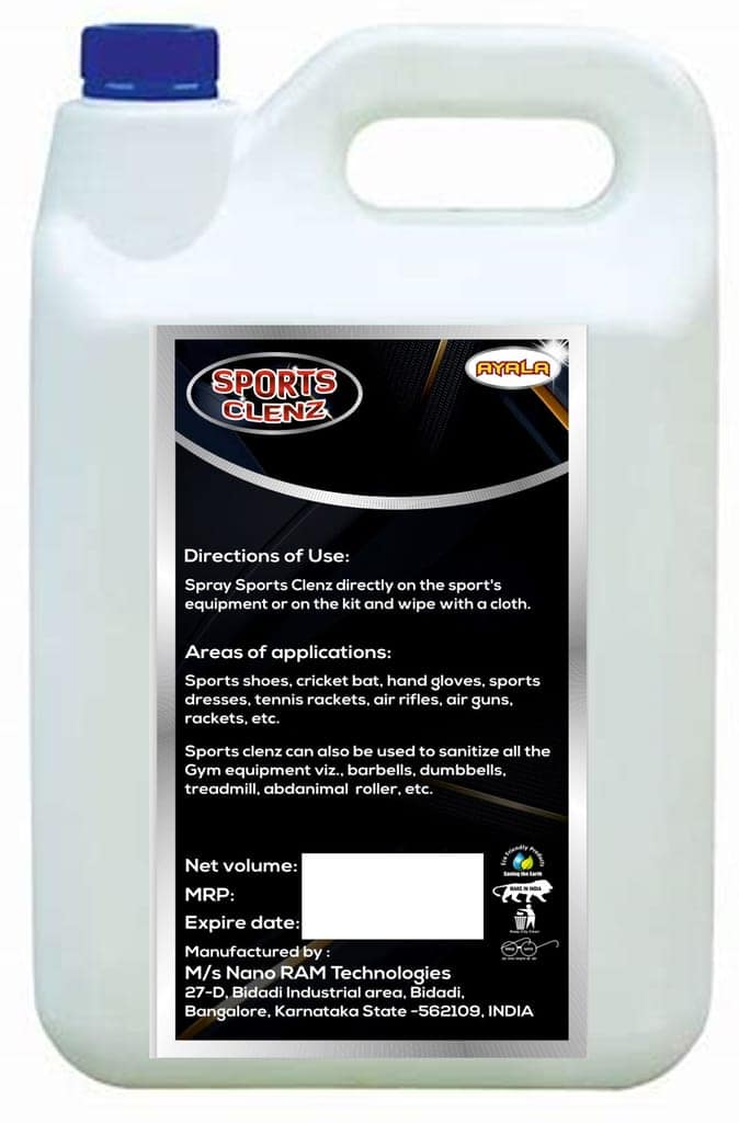 Sports & Gym Equipment Cleaner (Sports Clenz -5 L) | Suitable and safe for All types of Sports & Gym Equipment | Kills 99.9% Germs| Alcohol Free| Water based| No harsh chemicals view 2