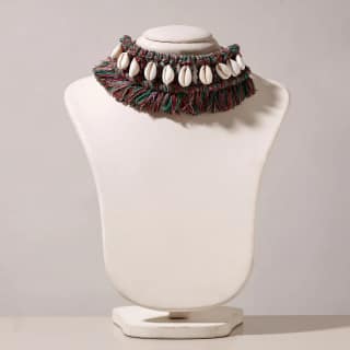 Multicolor Thread & Seashell Macrame Choker