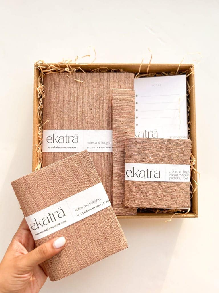Stationery Loaded Gift hamper personalized by Ekatra Loaded Gift Box - Solid Beige view 2