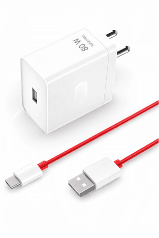 80 W SuperVOOC 9 A Wall Charger for Mobile with Detachable Cable (Compatible For One plus 11/11R/10/10 Pro/9/9 Pro/ 9R/ 8/ 8T/7/Nord/Ce 2,2T, Cable Included)