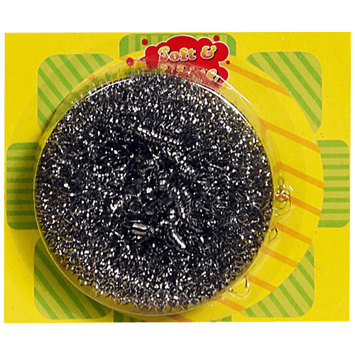 SOFT & SHINE Stainless Steel Scrubber - Power Cleaner, Soft On Hands, 100% Rust-Free, 1 pc