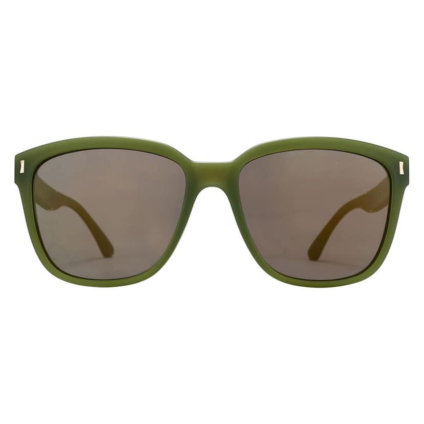 PARIM Polarized Unisex Rectangular Sunglasses Green::Brown Frame / Golden Lenses | SKU 1291 G1 view 2