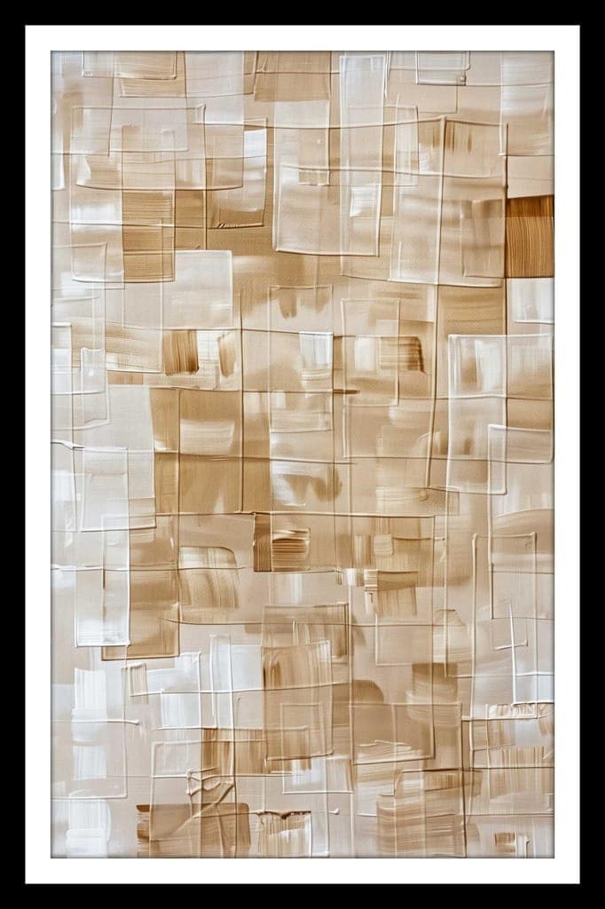 WHISPERS IN BEIGE WALLART 16in X 24in WITH BLACK FRAME view 2