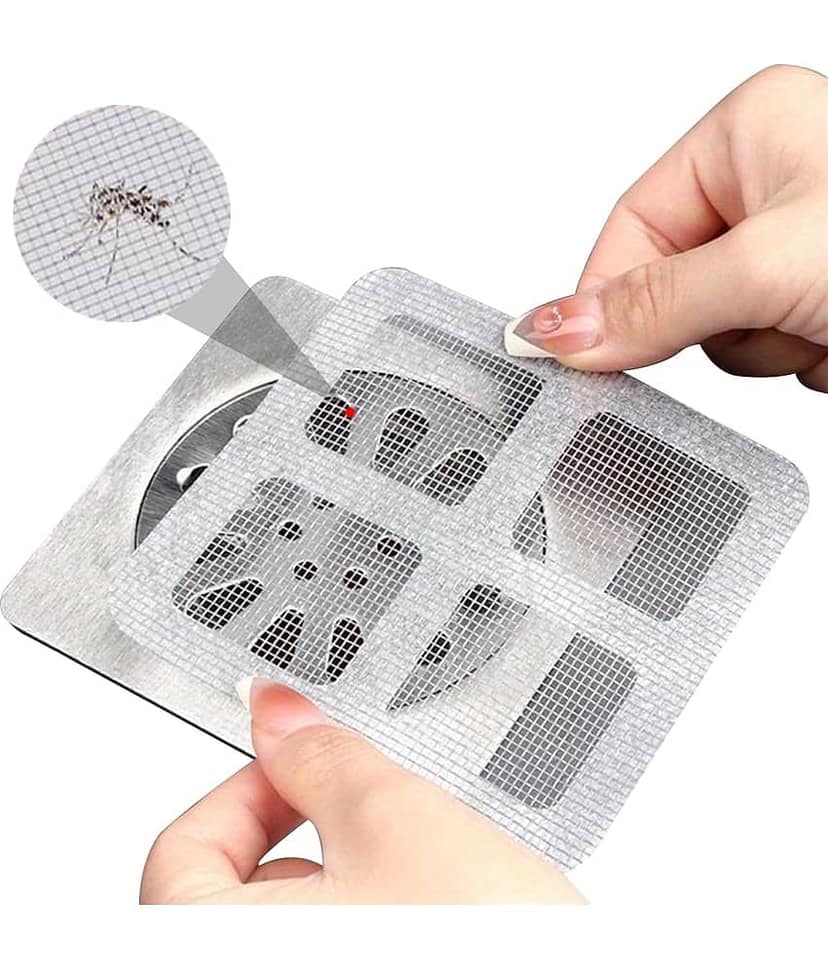 Disposable Shower Drain Hair Catcher, Drain Hair Catcher Waterproof Mesh Stickers for Bathroom Accessories, Apartment Essentials for Kitchen, Sink, Bathtub (4" X 4") (20) view 2