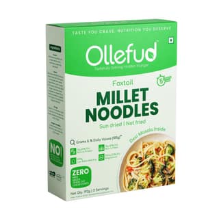 Ollefud Millet Hakka Noodles | Desi Masala | Sun Dried | No (Maida, MSG) | Protein & Fiber Rich | 192g