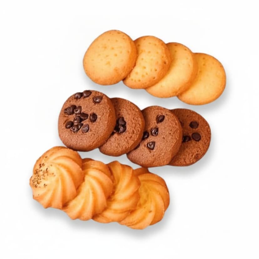 Assorted Butter and Chocolate Chip Cookie Collection - 1 kg - One pack of assorted cookies view 2