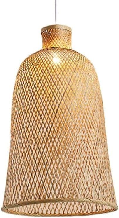 Handcrafted Wicker Lantern Pendant Light - Eco-Friendly Home Decor