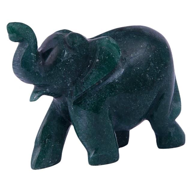 Zade Green Crystal Elephant, Sculpture, Fine Figurine, Statue, Handicrafts, Gemstone(KI_081) by Krishna Impex view 2