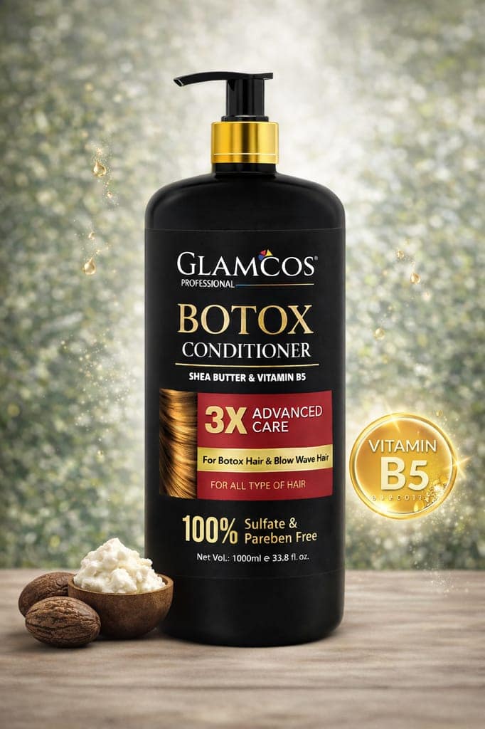 Glamcos Professional Botox Hair Conditioner with Shea Butter & Vitamin B5 | 3X Advanced Care for Smooth, Frizz-Free & Damaged Hair | Sulfate & Paraben Free | 1000 ml view 2