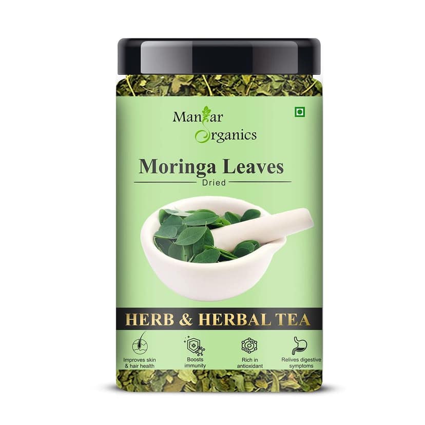 ManHar Organic - Moringa Leaves Jar 115gm | whole drumstick dried leaves | Immunity Booster | Natural Multi-vitamin | Good for Hair & Skin | (Moringa Leaves, 115gm) (Moringa Leaves, 115gm)