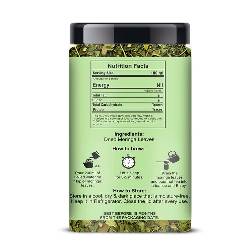 ManHar Organic - Moringa Leaves Jar 115gm | whole drumstick dried leaves | Immunity Booster | Natural Multi-vitamin | Good for Hair & Skin | (Moringa Leaves, 115gm) (Moringa Leaves, 115gm) view 2