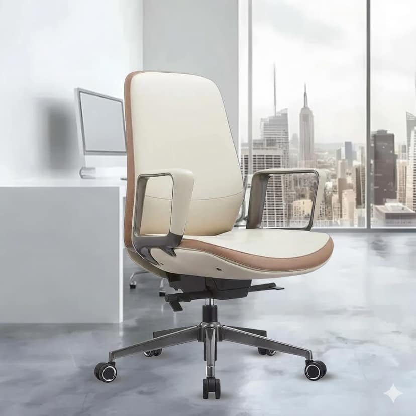 Rose Prestina Luxurious Mid Back Chair (Classic Cream and Brown) view 2