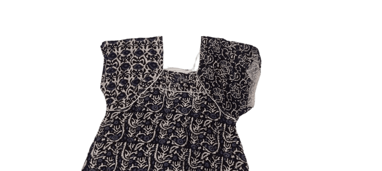 Women's Hand Block Printed Cotton Long nighty view 2