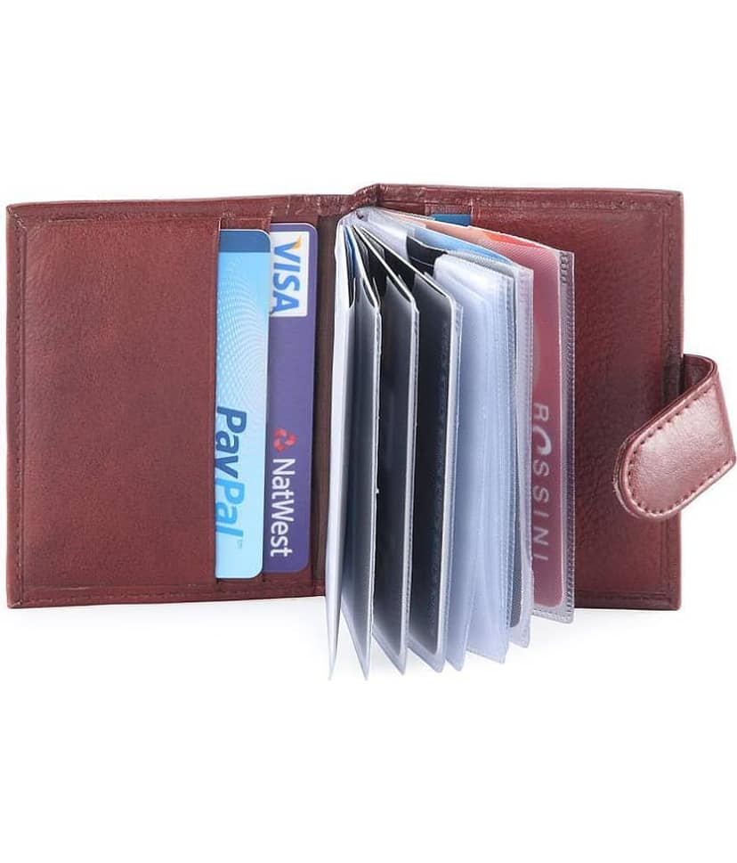 Brown Button Card Holder view 2