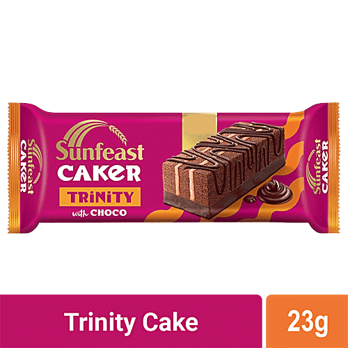 Sunfeast Caker Trinity Cake - Triple Chocolate, 23 g