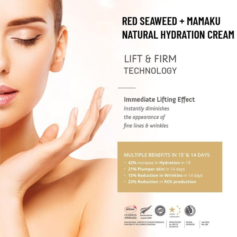 Red Seaweed + Mamaku Hydration Cream | Natural Face Cream for Glowing Skin view 2