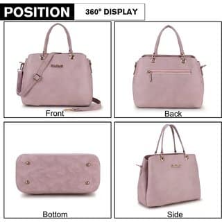 LAIK Premium PU Leather Handbags for Women Crossbody Bags for Women Top Handle Shoulder Bag Trendy Handbag for Women Adjustable Detachable Sling Strap Peach view 2