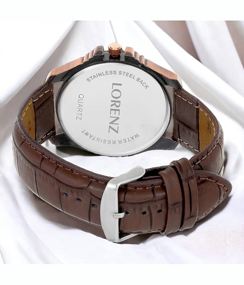 Lorenz Brown PU Analog Men's Watch view 2