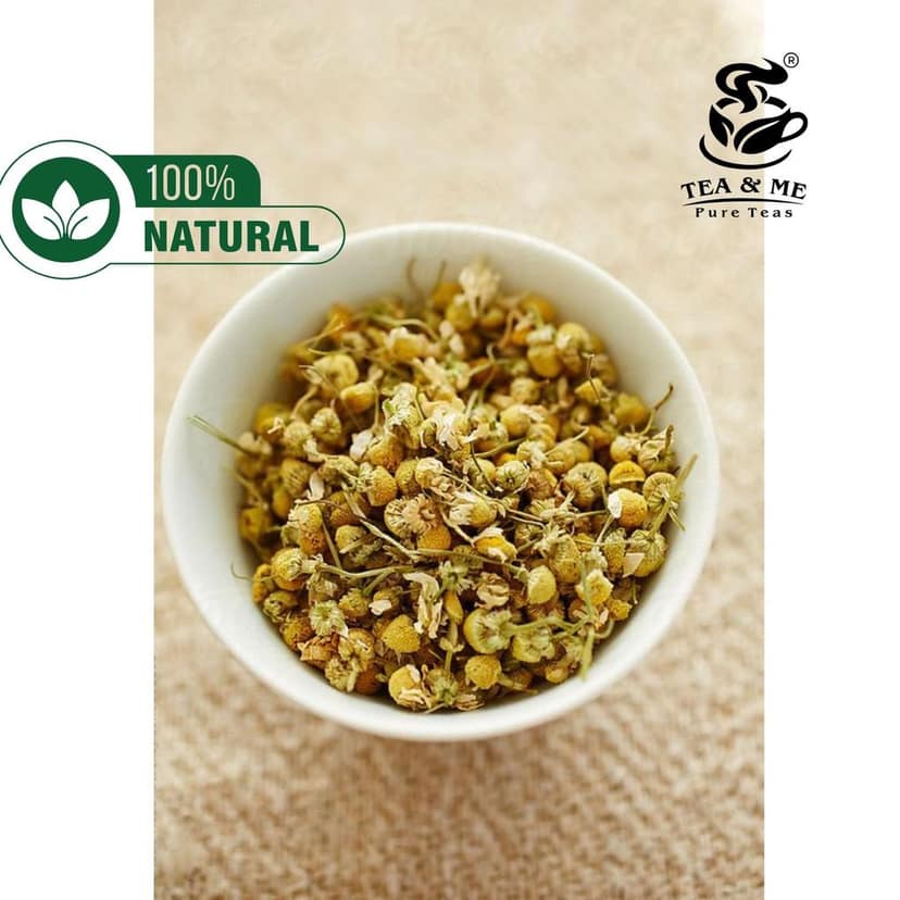 TEA & ME Chamomile Tea Loose Leaves Organic, Pure Chamomile Herbal Tea, Pure Whole Flower Buds of Chamomile for Sleep & Stress Relief, Camomile Detox Tea, Caffeine-Free Relaxing Tea For Insomnia view 2