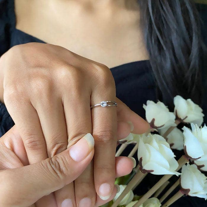 Silver Love Knot Ring view 2
