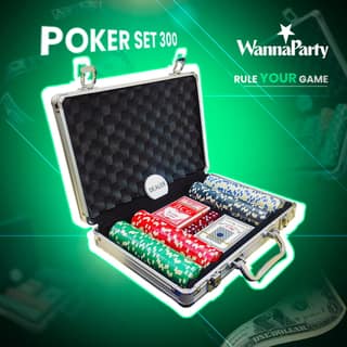 Poker Set w/ Chips for Card Night / Poker Theme Party - 300 Chips