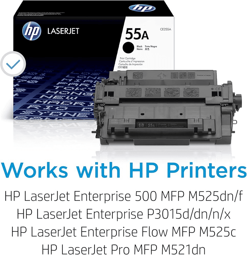 HP 55A (CE255A) Black Original LaserJet Toner Cartridge for HP LaserJet P3015, P3015d, P3015dn, P3015n, P3015x, HP LaserJet Enterprise MFP M525 Series & HP LaserJet Pro M521 Printers view 2