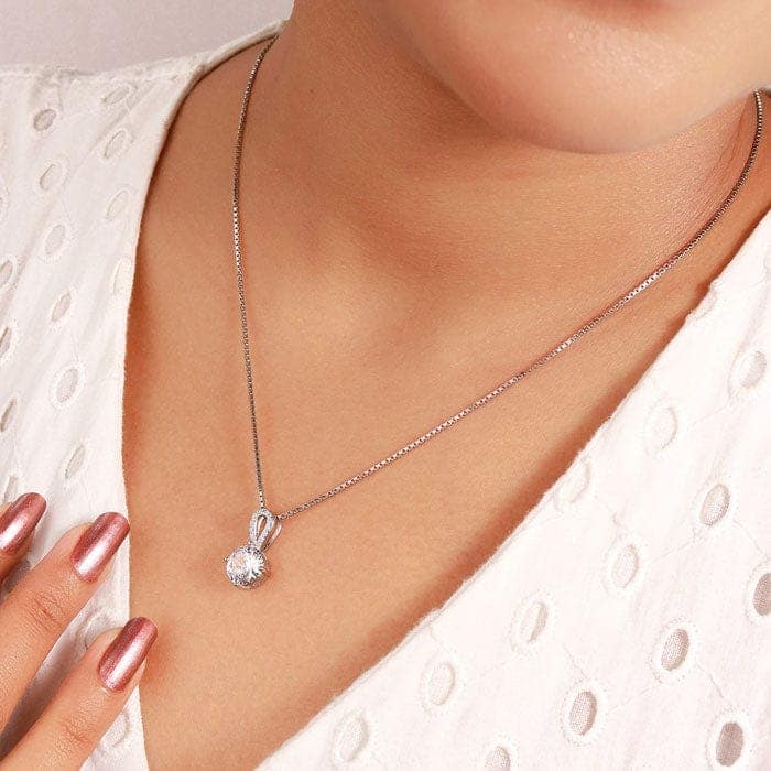 Silver Cascade Pendant with Box Chain view 2
