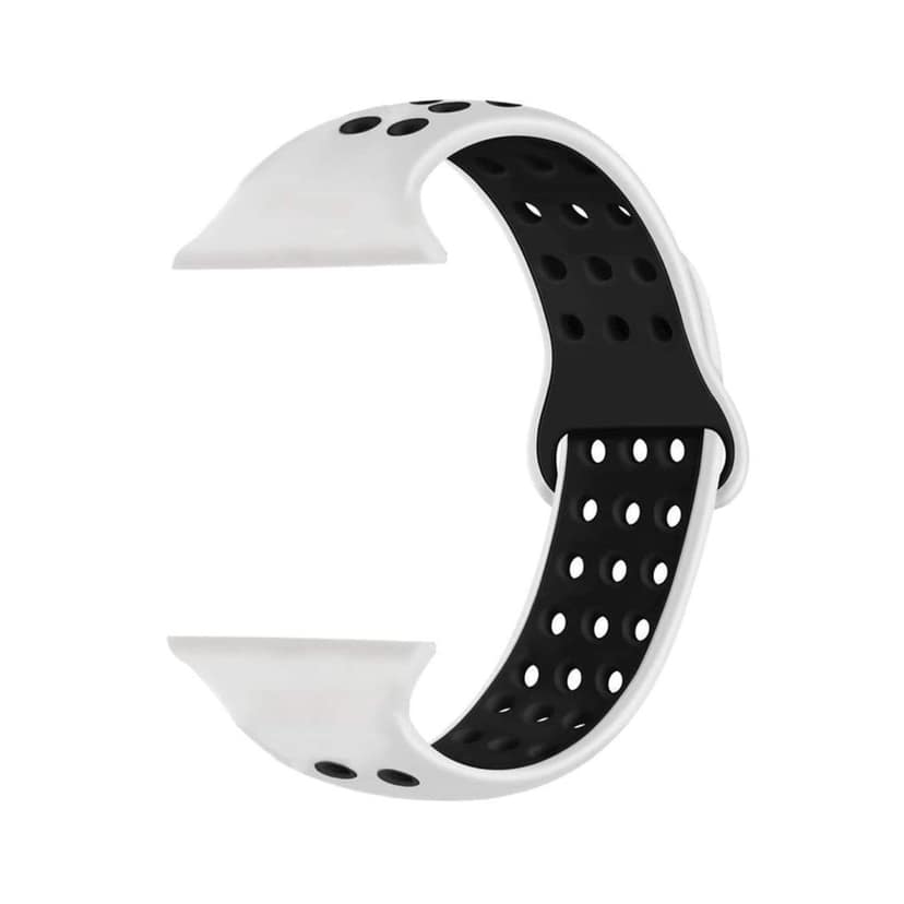Exelent Sports Band Soft Silicone Sport Wristband Compatible with Apple Watch iWatch Bands 42mm 44mm & 45mm Soft Silicone Strap White view 2