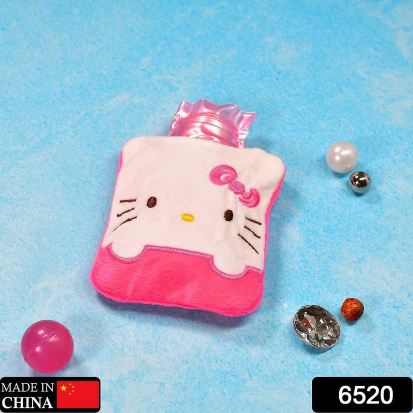Pink Small Hot Water Bag with Cover for Pain Relief view 2