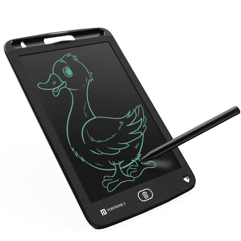 Portronics Ruffpad 8.5E Re-Writable LCD Writing Pad with Screen 21.5cm (8.5-inch) for Drawing, Playing, Handwriting Gifts for Kids & Adults