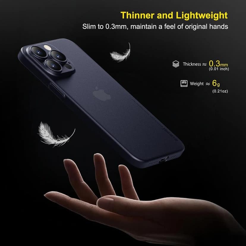Memumi Ultra Slim 0.3mm Back Cover Case for Apple iPhone 15 Pro Max (6.7") - Blue view 2
