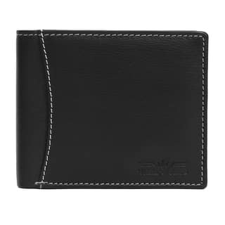 Vital King Men Travel Black Genuine Leather RFID Wallet (9 Card Slots)