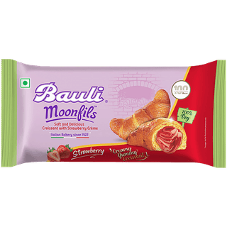 Bauli Moonfils Croissant - Strawberry Creme, 100% Veg, 45 g