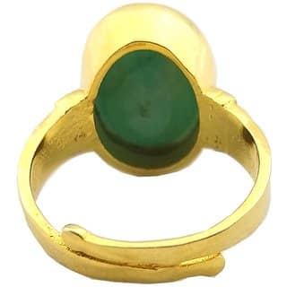 RS Jewellers Certified Emerald Panna 5.35 Carat Panchdhatu Gold Plating Astrological Ring for Men Women view 2